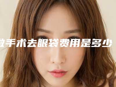 做手术去眼袋费用是多少去上眼袋手术多少钱