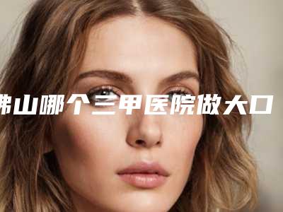 佛山哪个三甲医院做大口改小最有名气?