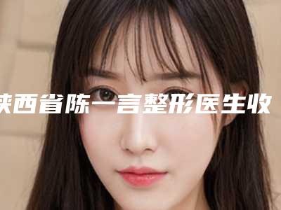 陕西省陈一言整形医生收费标准2025公布